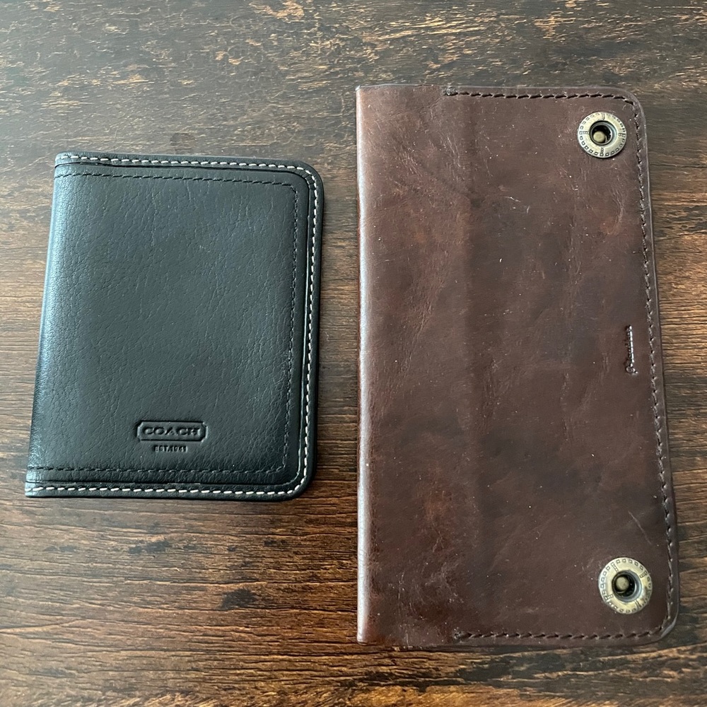 Coach leather ID & checkbook wallet